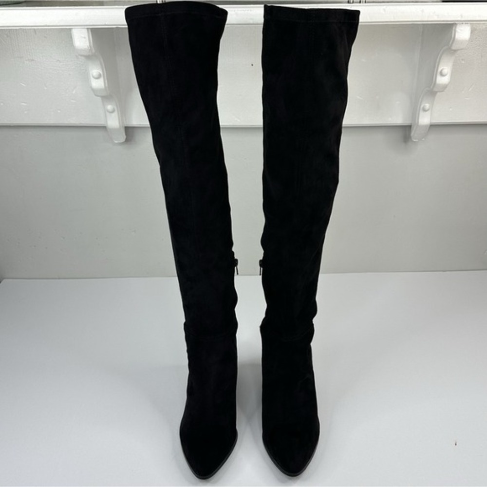 Steve‎ Madden Women's Black Jacey Over-The-Knee Microfiber Sock Boots US 11